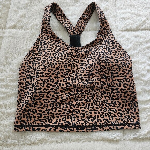 Kyodan Animal Print Crop Top Work Out Top Bra Size P/S - Picture 2 of 5